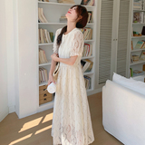 现货夏季蕾丝收腰显瘦连衣裙133-2608P135控198，女装连衣裙，浙宝133