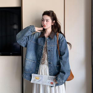 大货已出 春季新款拼色牛仔外套7277P165控268，女装短外套，浙宝133