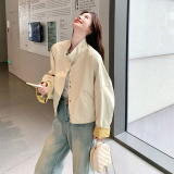 短款秋季立领女ins短外套设计感港味工装女夹克复古春秋小个子，女装短外套，浙宝133