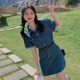 现货夏季薄款牛仔连衣裙133-8576P120控178，女装连衣裙，浙宝133