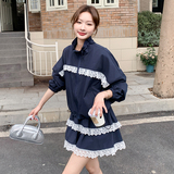 春季新款蕾丝拼接夹克外套短裙两件套装133-2320P185控278，女装套装/套裙，浙宝133