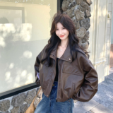 现货数据好秋季新款皮衣外套7026P150控228，女装皮衣，浙宝133