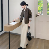 现货拼接皮衣外套133-8011P145控218，女装皮衣，浙宝133
