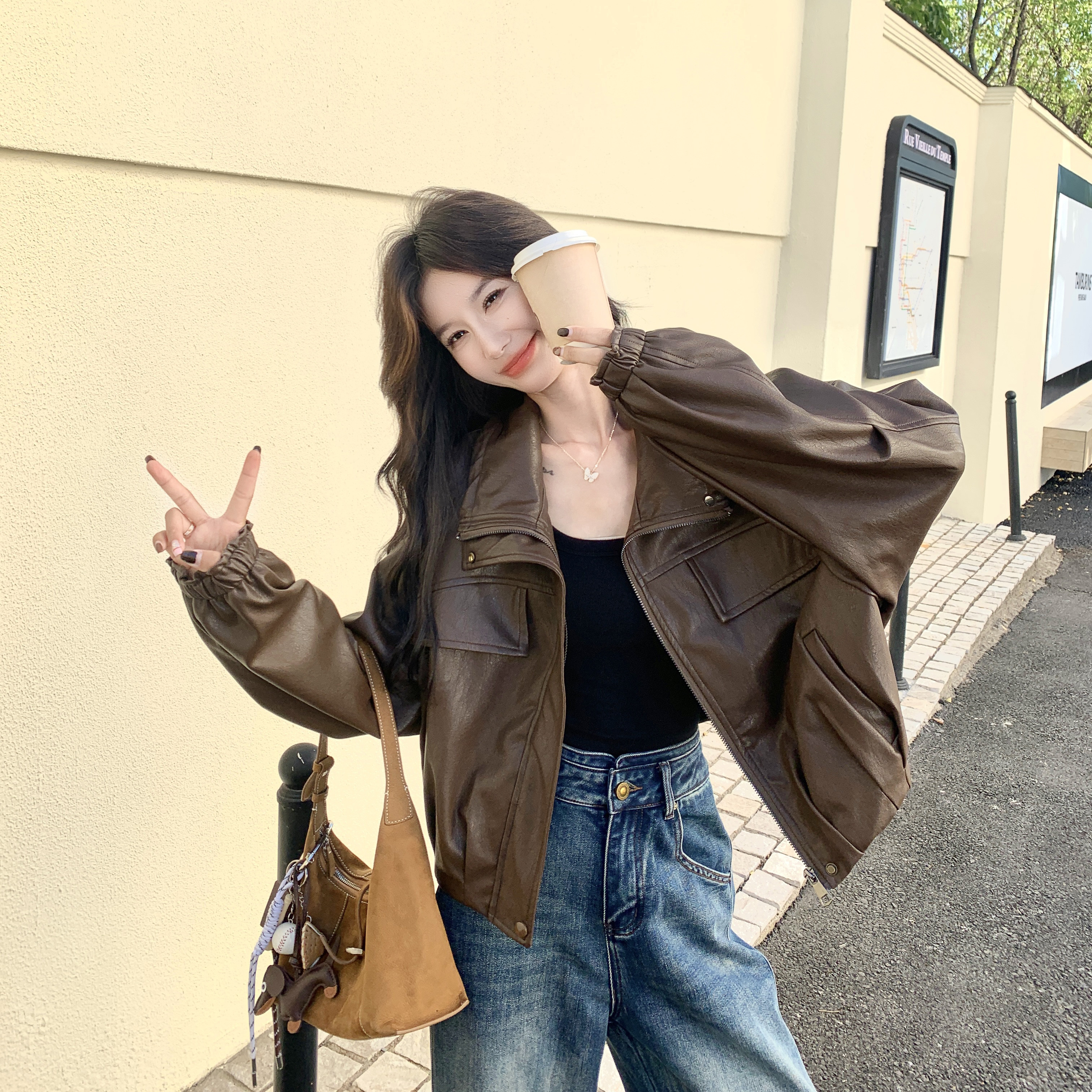 大货已出春季新款皮衣外套7026P150控228,女装皮衣,浙宝133