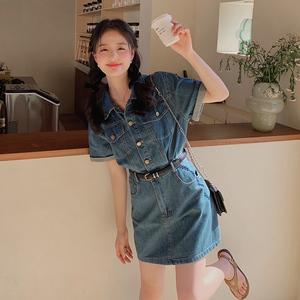现货 夏季薄款牛仔连衣裙133-8576P120控178,女装连衣裙,浙宝133