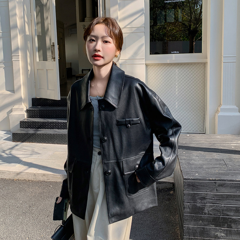 新品现货2026春季新款皮衣外套133-8022P145控218,女装皮衣,浙宝133