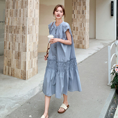 现货 2621p125k188 宽松雾霾蓝连衣裙133 夏季 新款