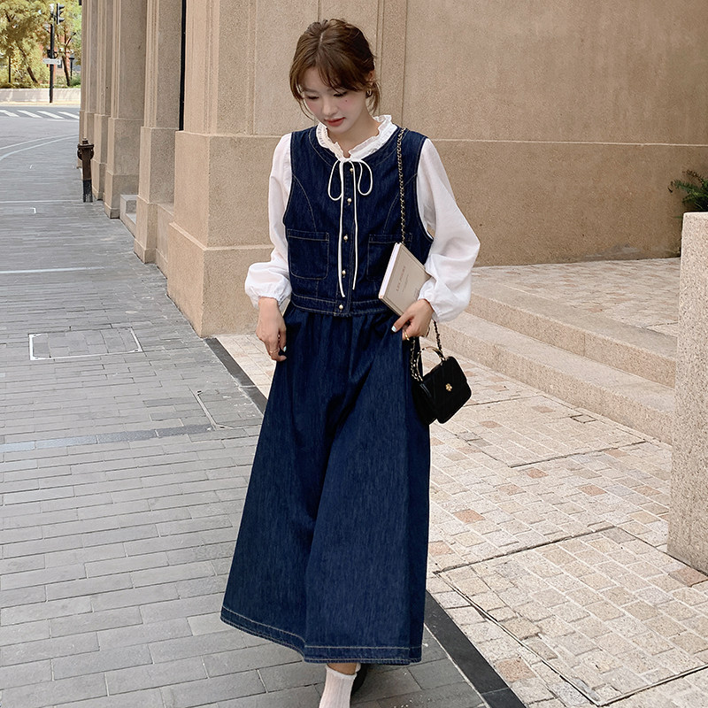 现货数据好春秋季新款牛仔马甲半身裙衬衫三件套装5828P160控228，商品下架区商品下架区，浙宝133