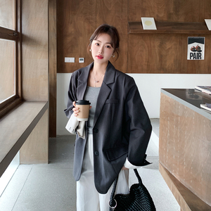 春季新款宽松西装外套7266p155控238图片