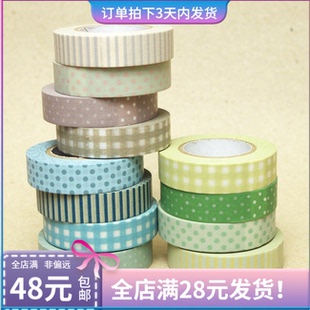 循环分装 仓敷意匠基础4卷棕色蓝色绿色组水玉格子条纹百搭基础款