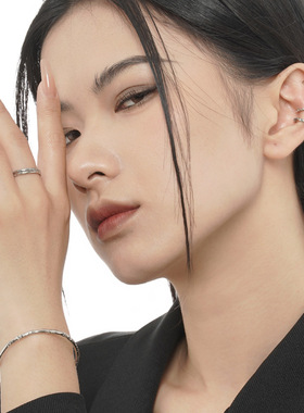 S925纯银个性韩版简约细窄戒指