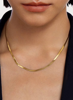 青岛925纯银项链意大利蛇骨链女感2.3mm刀片链锁骨链饰品