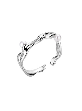 设计师款创意925银珍珠戒指