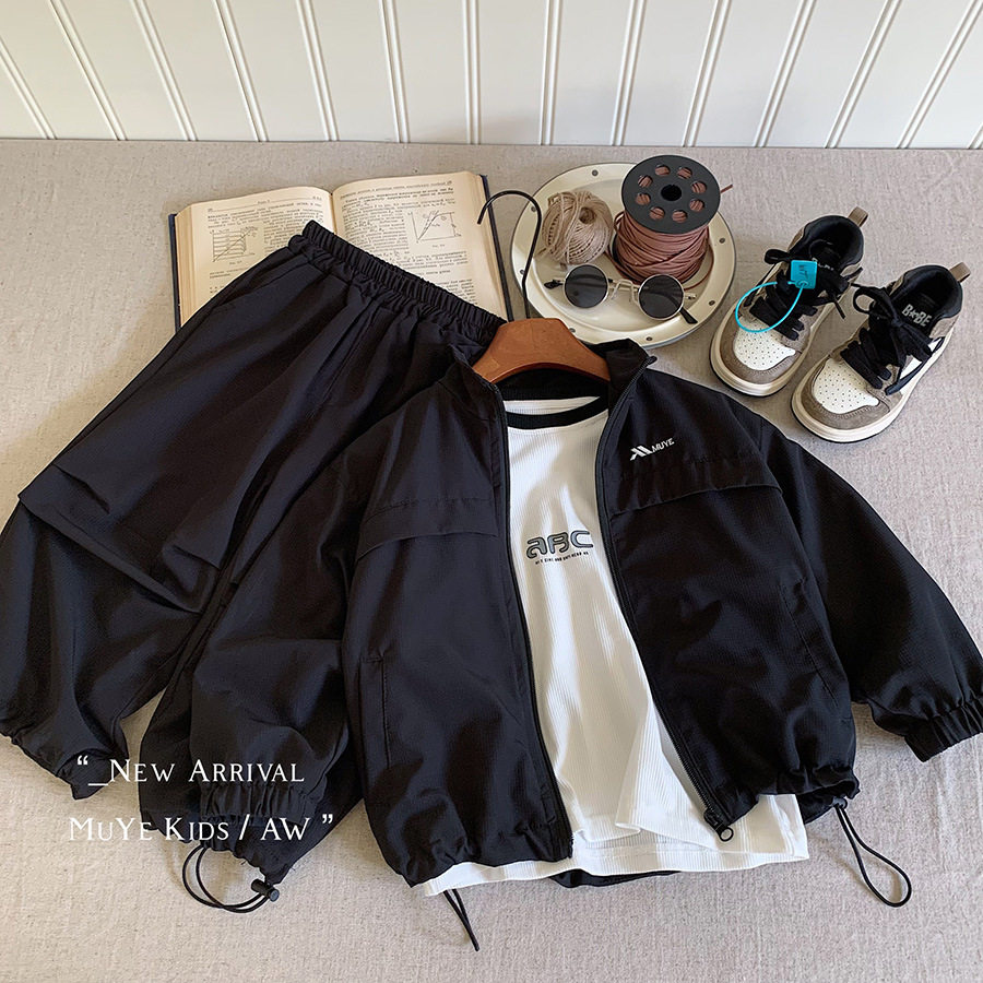 果果春季儿童套装男女童服饰韩版外套工装长裤两件套潮流品童装