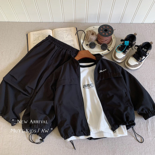 果果春季儿童套装男女童服饰韩版外套工装长裤两件套潮流品童装