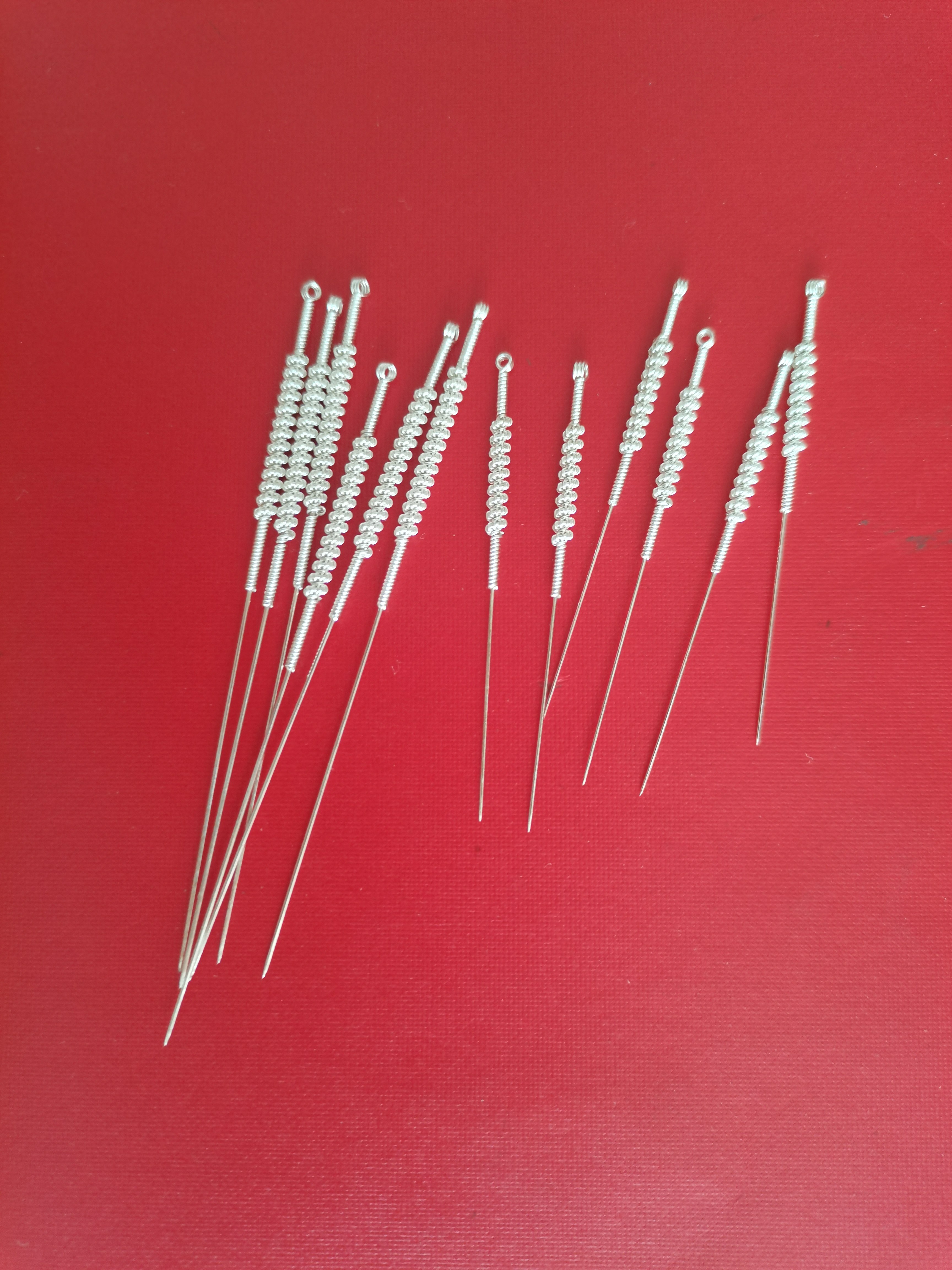 手工制作 银针盘龙柄 针身可做