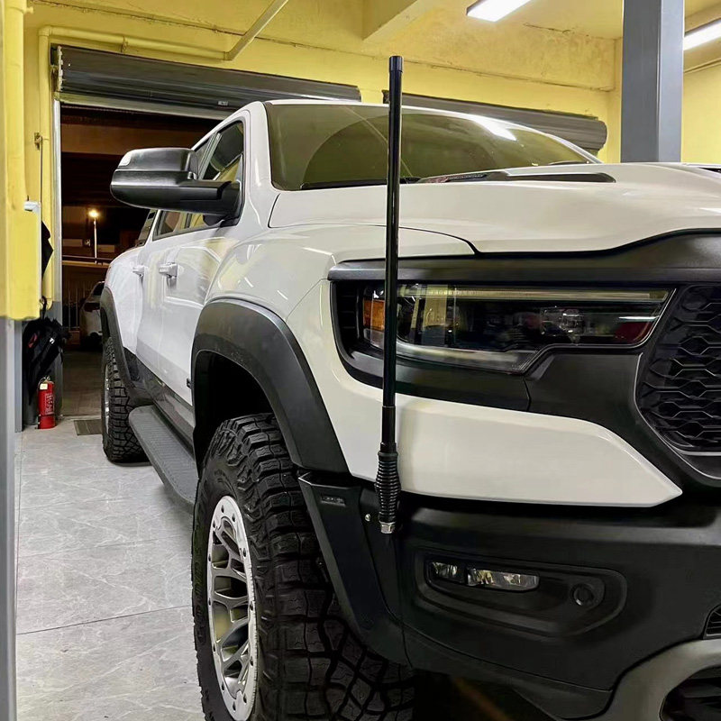 越野车载电台天线加粗大黑前杠天线SUV改装车台旗杆天线增强信号