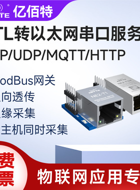 TTL串口转rj45网口以太网WiFi模块通讯物联网MQTT通信Modbus网关