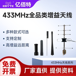 亿佰特433MHz折叠胶棒弹簧八木内置柔性FPC高增益数传模块SMA天线