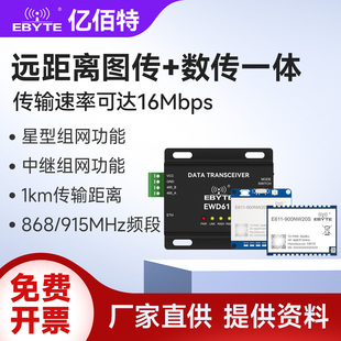 远距离数传图传模块868/915MHz一发多收星型组网无线串口透传模组
