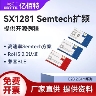 亿佰特SX1281扩频高速数传无线射频SPI模块低功耗通信模组兼容BLE