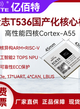 全志T536国产高性能工业AI核心板四核ARM RISC-V NPU Linux开发板