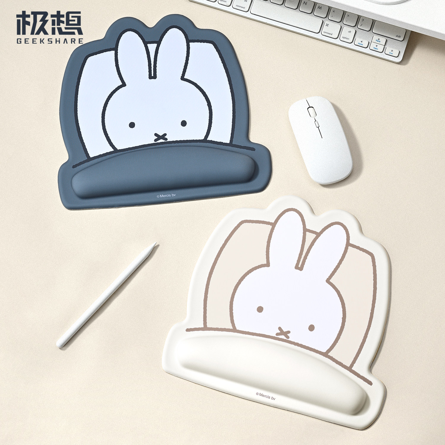 极想鼠标垫笔记本台式电脑配件手托腕托可爱卡通女生米菲兔联名款