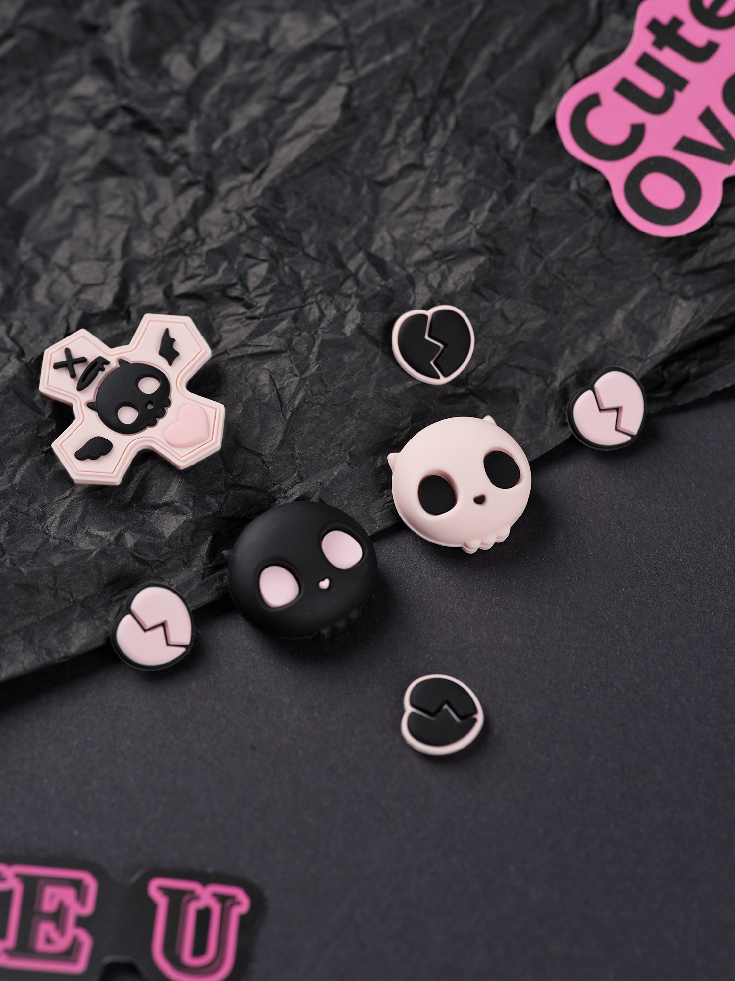 나는 정말로 NINTENDO SWITCHOLED 로커 캡 NS 실리콘 캡 버튼 스티커 연인 해골 게임 콘솔 액세서리를 원합니다