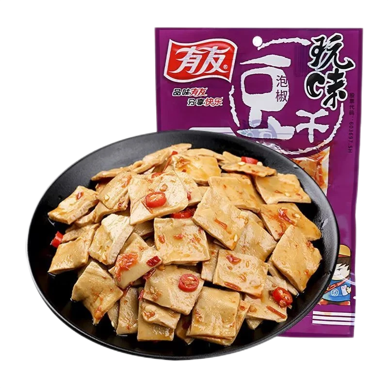 有友 泡椒味豆干100g*3袋休闲零食即食零食