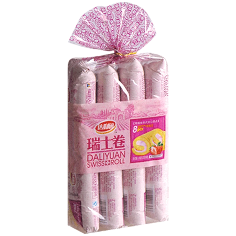 达利园【整包】瑞士卷草莓味卷式夹心糕点 160g*3包零食点心