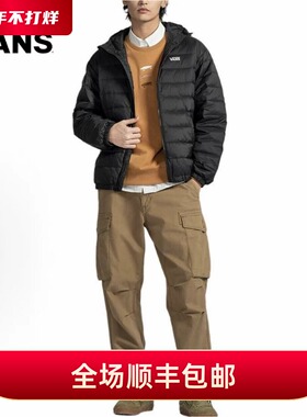 VANS正品男女冬季轻薄羽绒服外套连帽多袋防风保暖上衣偏大一码