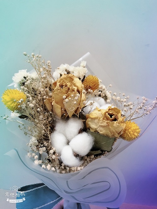手捧花干花浪漫情人节母亲节玫瑰生日礼物伴手礼模特拍摄韩式干花