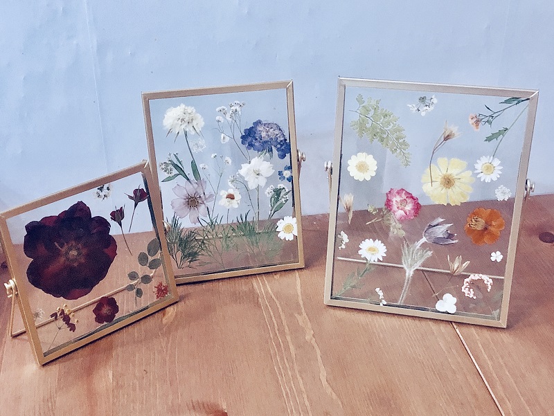 乡村天然植物标本干花玫瑰雏菊满天星压花相框摆件北欧家居装饰花