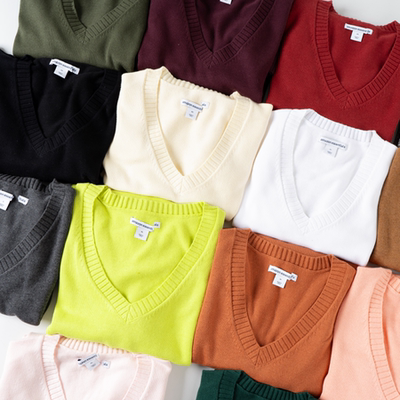 纯棉针织衫女外贸秋冬V领上衣显瘦打底衫针织毛衣大码114(2)格