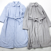 睡衣060 格 家居外套秋冬毛巾绒加厚睡袍纯色大码 外贸.女长款