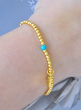 原创轻奢金色圆珠手链女款百搭