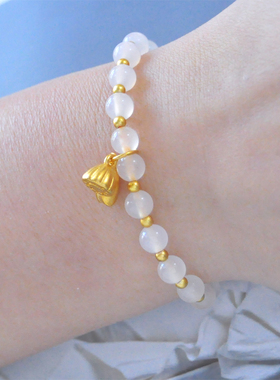 原创铜镀金色轻奢百搭手链送女友