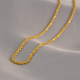意大利工艺 简约麻花项链镀24K金色麻绳小项链沙金色链子男女通用