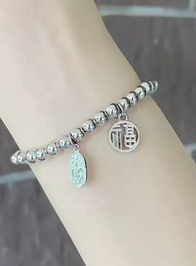 木木鱼999纯银珠珠手链
