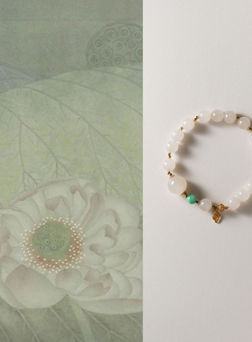 山晓原创天然藕粉和田玉手串手链