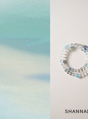 shannai「知净」天然白水晶绿幽灵手串五行补缺喜金木水火土手链