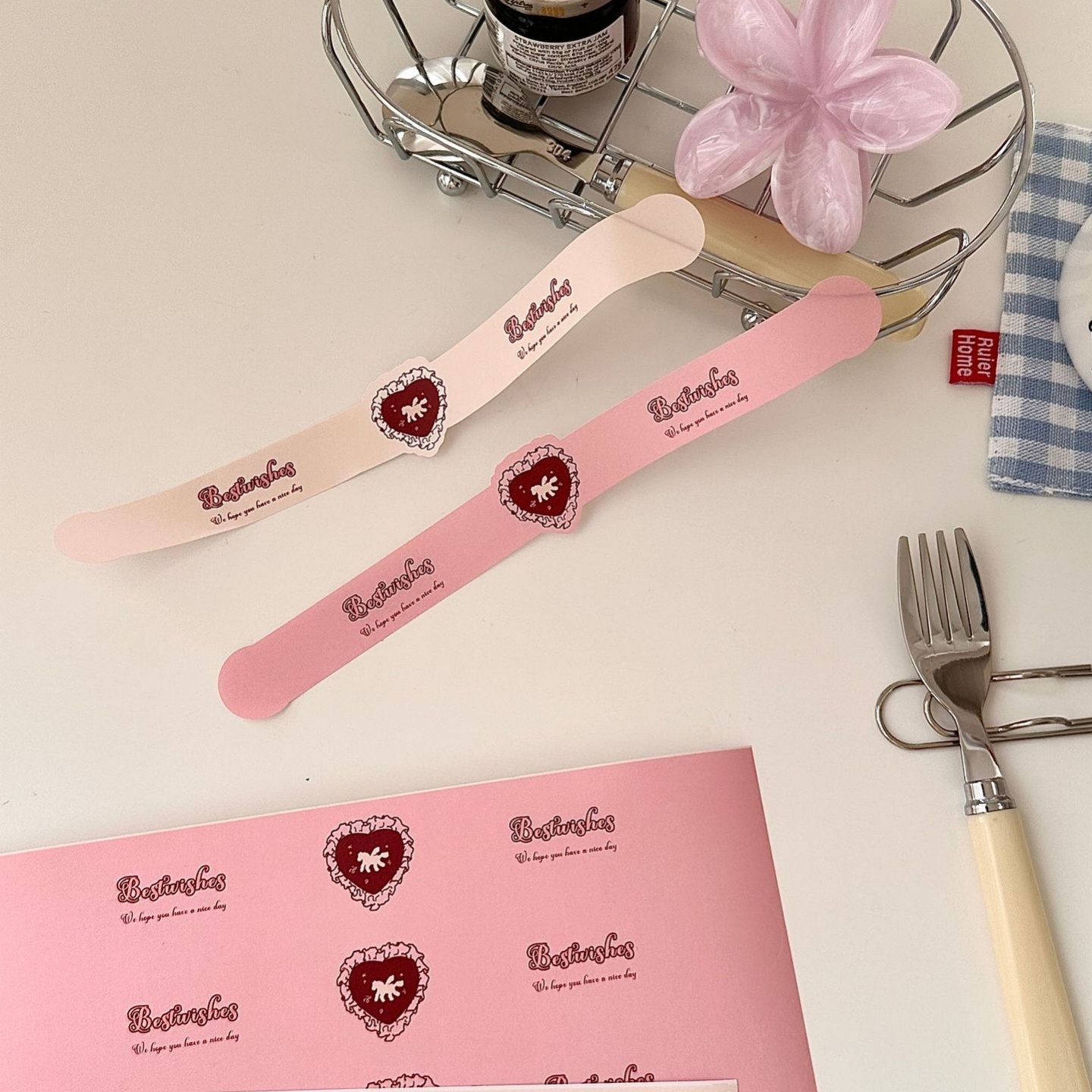 长条贴纸礼物包装封口贴