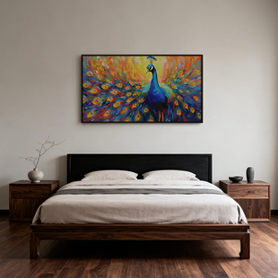 《雀舞流光》厚涂油画挂画温馨雅致客厅沙发卧室床头背景墙装饰画