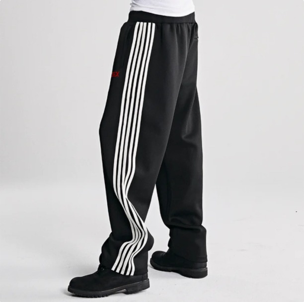 Sp5der worldwide 555555 美式潮牌SEX字母运动条宽松休闲长裤子