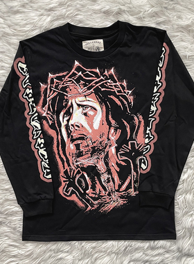 Vertabrae Jesus Long Sleeve tee 人像十字架复古休闲长袖T恤tee