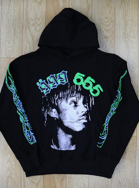 Young Thug Spder 555555美潮火焰蜘蛛网街头连帽卫衣男帽衫长裤