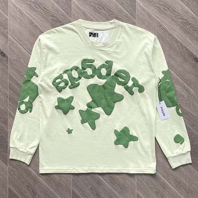 Sp5der 美潮 555555  Beluga Heather Grey 潮流休闲长袖T恤tee