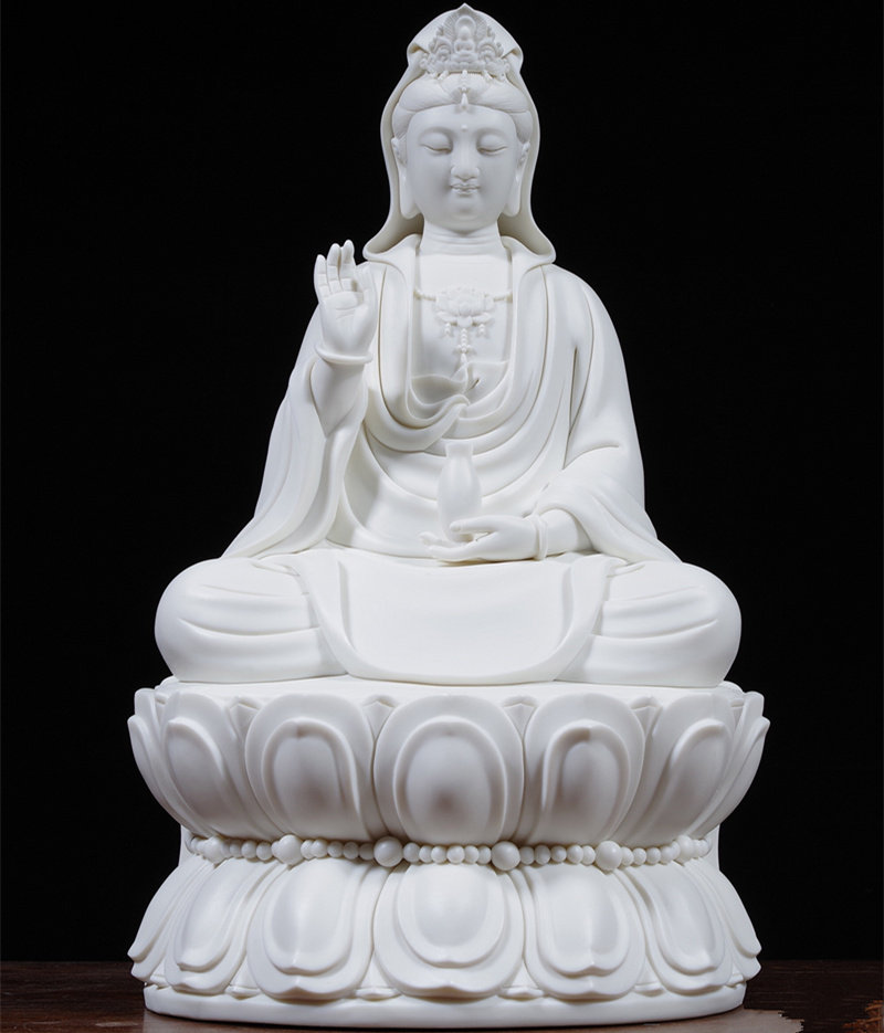 观音菩萨陶瓷塑像大师手作限量收藏工艺品书房客厅摆件装饰包邮
