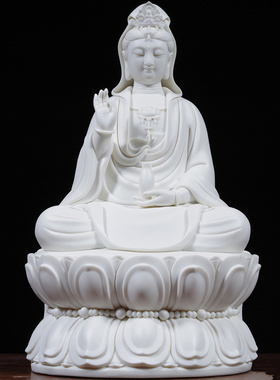 观音菩萨陶瓷塑像大师手作限量收藏工艺品书房客厅摆件装饰包邮