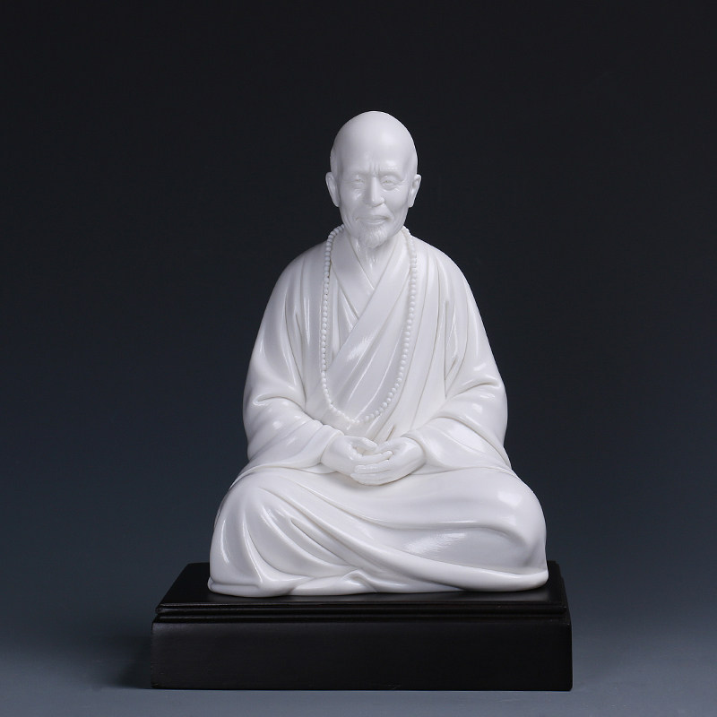 弘一法师塑像德化陶瓷大师限量手作书房客厅家居装饰摆件收藏包邮